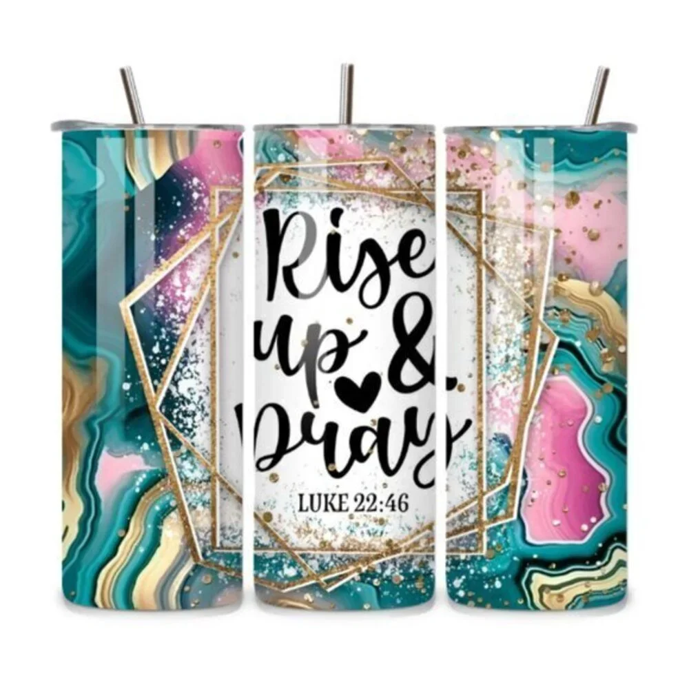 Rise Up And Pray Marble 20oz Stainless Steel Tumbler